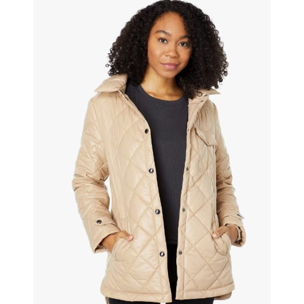 Sam Edelman Womens Diamond Quilted Hooded Jacket